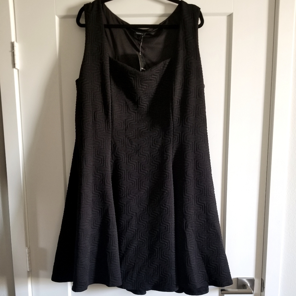 NWT TORRID Textured Black Skater Dress